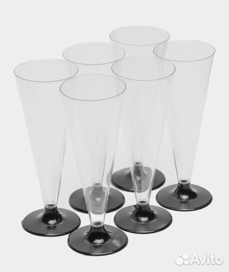 Одноразовые фужеры, бокалы для шампанского 6 шт