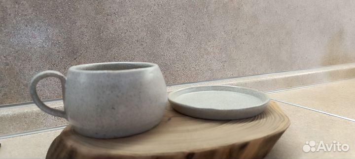 Кружка чайная. Синяя глина