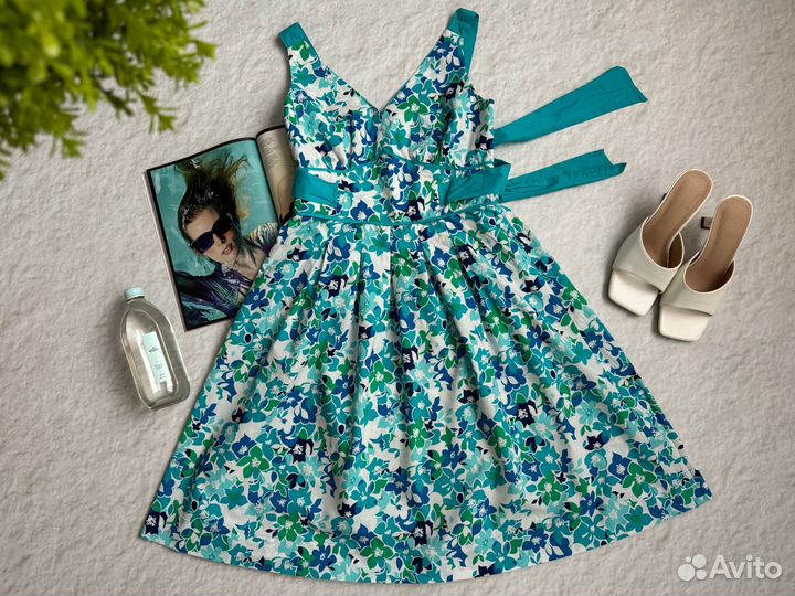 Сарафан голубой хлопок 44