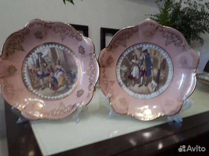 Пара винтажных тарелок, фарфор, Англия