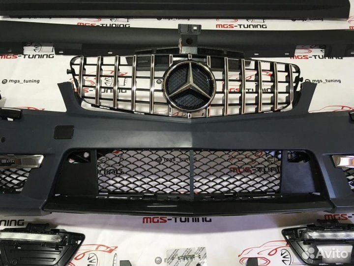 Обвес Мерседес С63 AMG W204 GT темные насадки