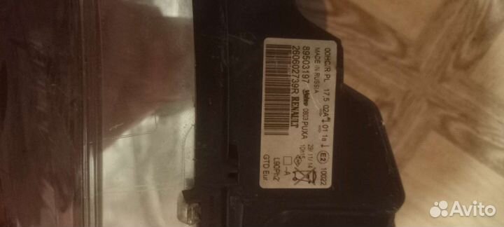 Фара renault logan