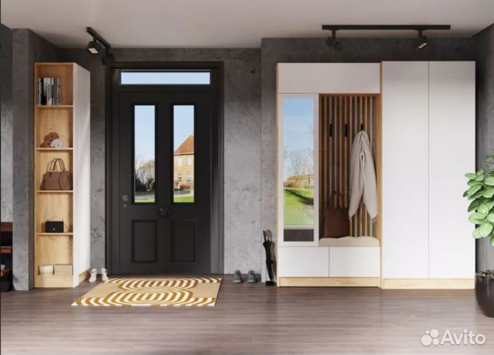 Шкаф платяной Руэлла крафт/белый 60х220х40