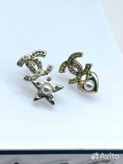 Серьги chanel ассиметричные