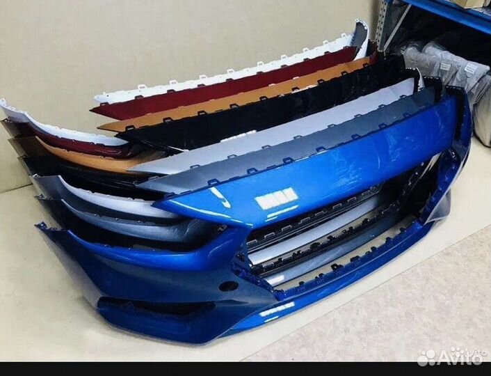 Бампер передний на Hyundai Solaris 2 белый