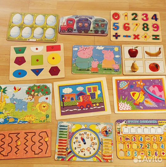 Деревянные развивающие пособия и пазлы