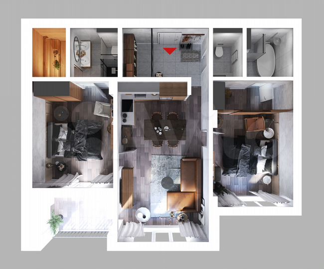 2-к. квартира, 87,4 м², 2/10 эт.