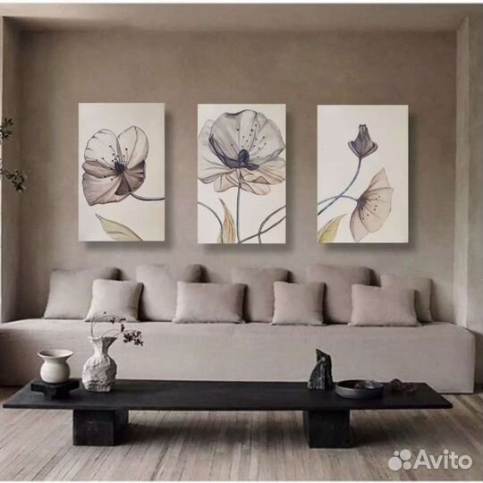 Интерьерная картина Цветы-Вуаль