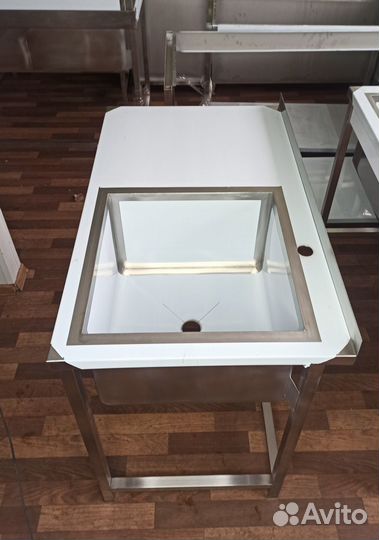 Стол мойка из нержавейки 100x60