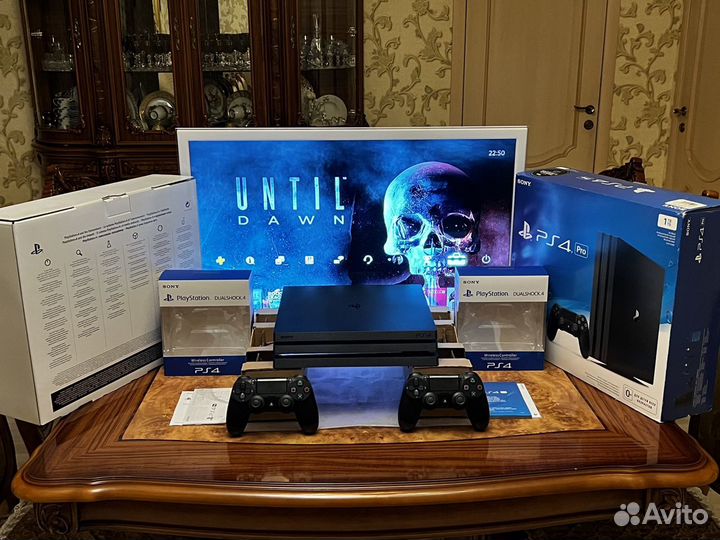 Sony PS 4pro 1TB «2 гемпада + Много игр»