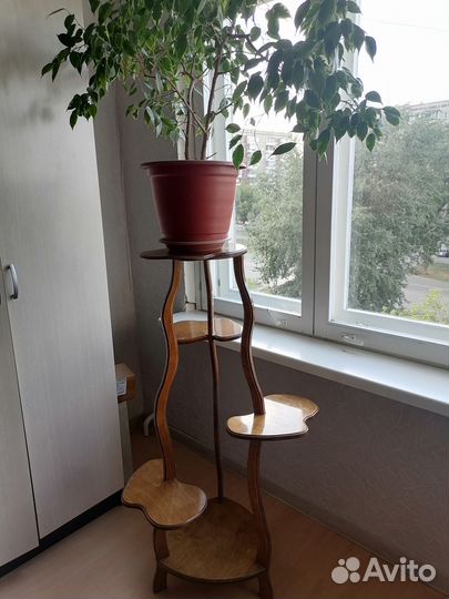 Подставка для цветов напольная деревянная