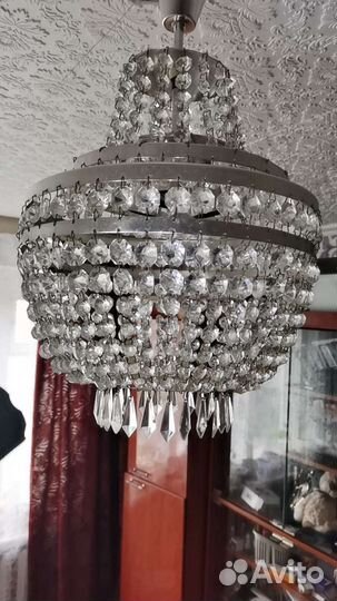 Хрустальная люстра СССР винтажная