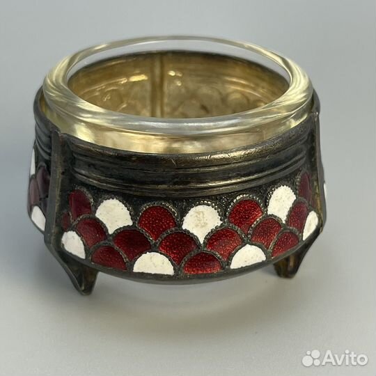 Солонка мельхиор эмаль СССР