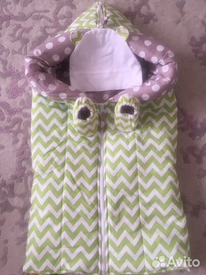 Конверт-трансформер,шапочка+пинетки в подарок