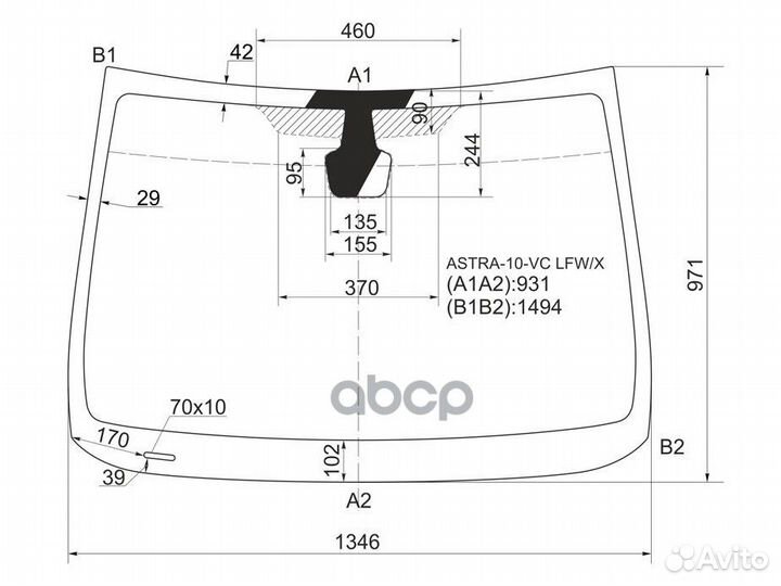 Стекло лобовое opel astra J 5D HBK/WGN 10-17 AS