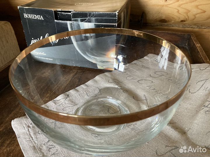 Ваза для фруктов, салатник (Богемия)