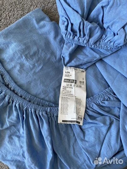 Простынь на резинке детская Лён