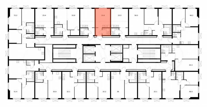 Квартира-студия, 19,8 м², 13/28 эт.