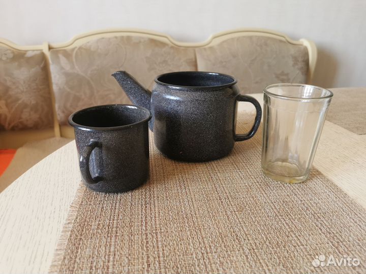 Чайник кофейник эмалированный