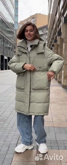 Пуховик зимний женский оверсайз