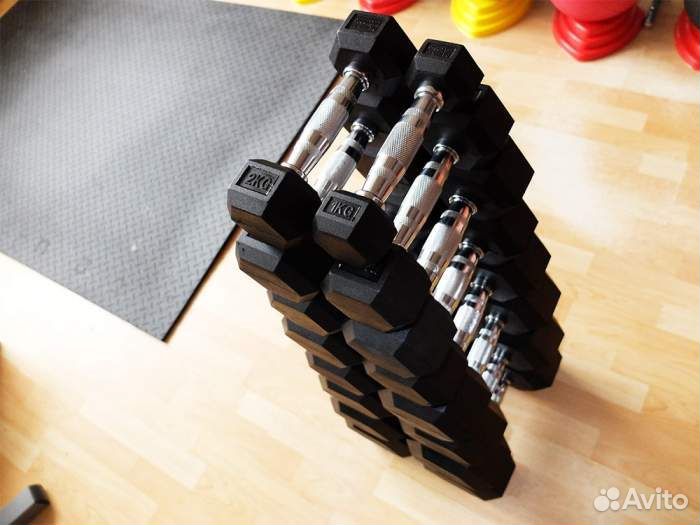 Набор гексагональных гантелей DFC 10 пар от 1 до 1