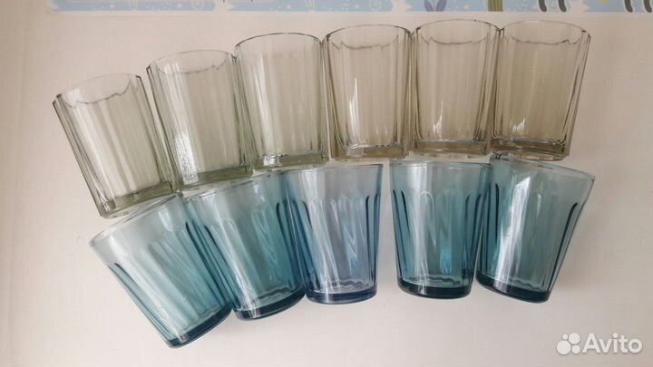Стопки рюмки СССР 100 мл синие 5 штук