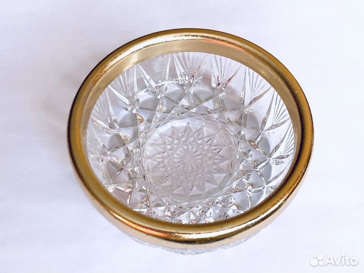 Конфетница икорница хрусталь с ободком СССР