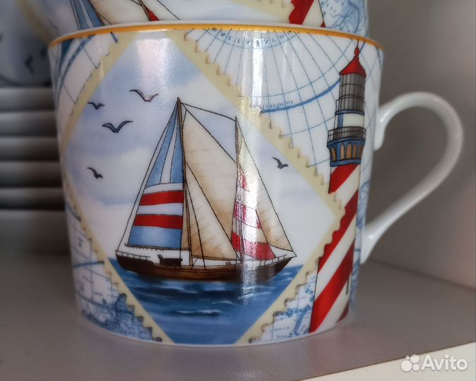 Набор чашка с блюдцем 5 шт