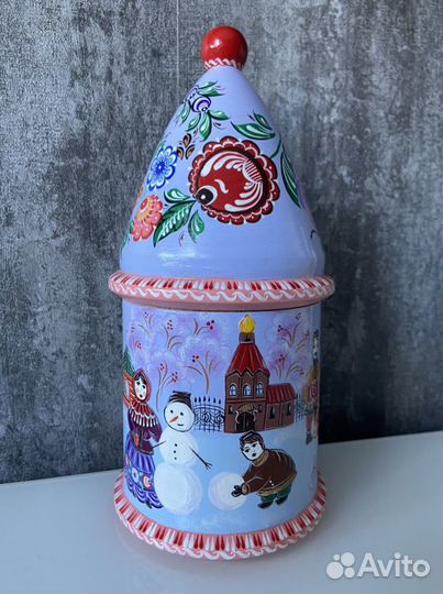 Поделка Шкатулка сувенир с городецкой росписью