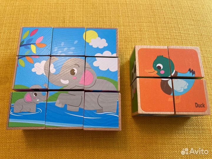 Кубики пазл деревянные elc abc