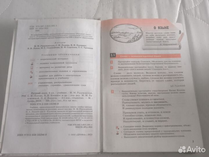 Русский язык 6 класс разумовская