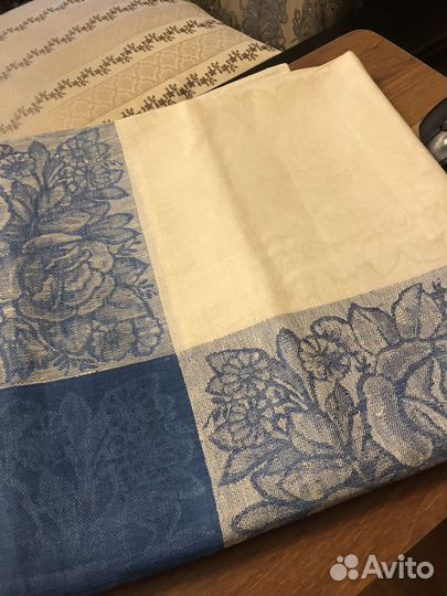 Скатерть лен жаккард с мережкой