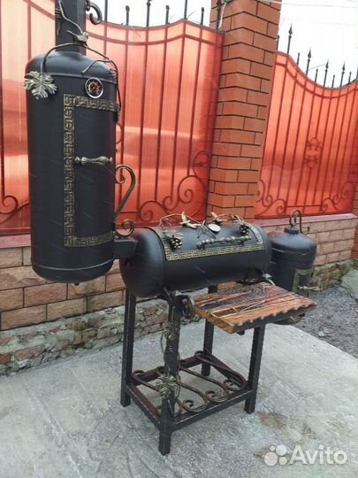 Коптильня-мангал, печь под казан