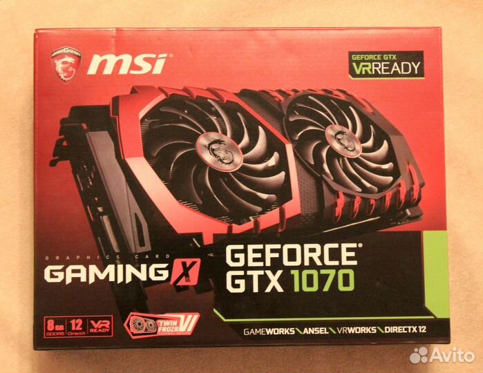 Видеокарта MSI geforce GTX 1070 gaming X