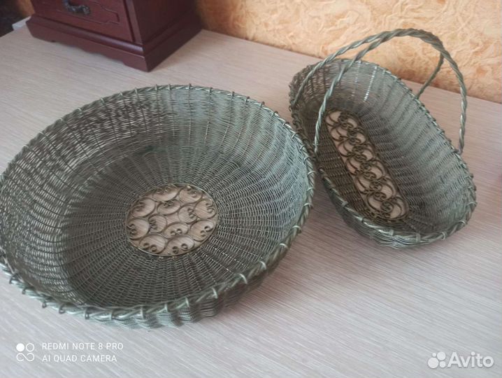 Конфетница и корзинка мельхиор винтаж