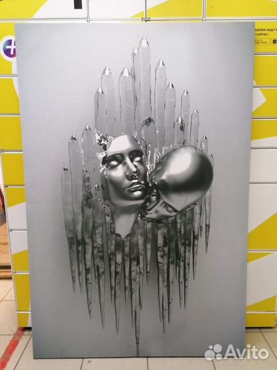 Модная 3D картина-Металлические люди