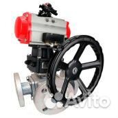 Кран шаровой DN.ru 316-316-ptfe Ду100 Ру16 полнопроходной, тип L, фланцевый, нерж. сталь SS316, ISO