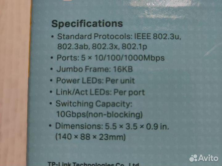 5-ти портовый 10/100 Мбит/с настольный коммутатор