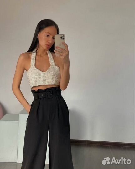 Брюки с высокой талией размер xs, s