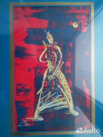 Одинокий самурай.Пластик, акрил 2002 Оригинал арт