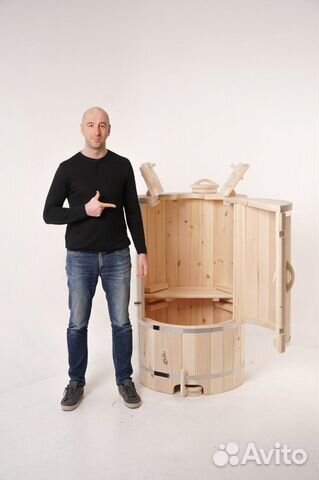 Фитобочка из кедра овальная со скосом для дома