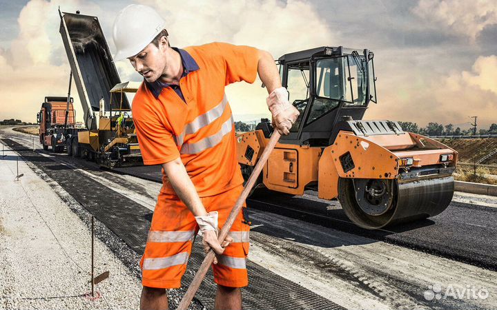 Дорожные рабочий с проживанием и питанием