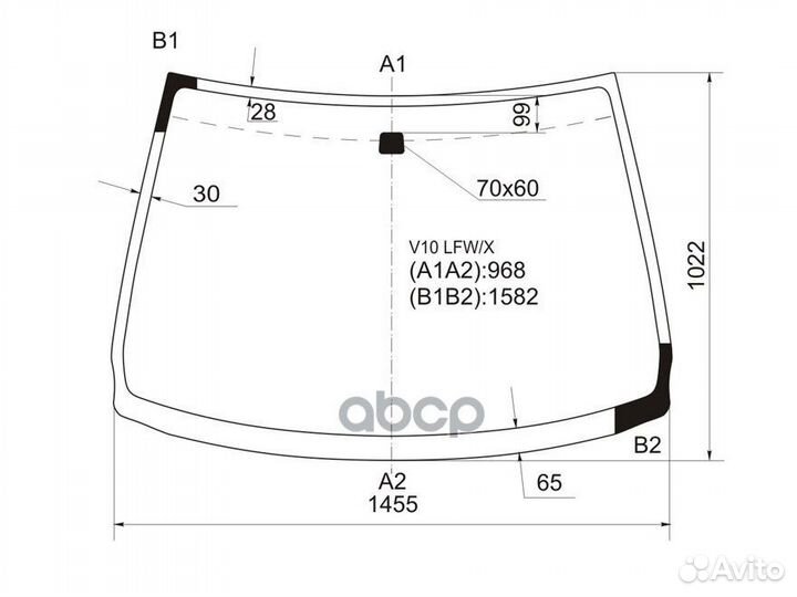 Стекло лобовое Nissan Tino 98-06 V10 LFW/X XYG