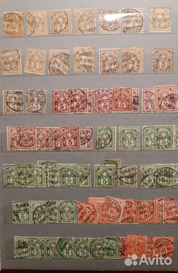 Коллекция Марок Швейцарии, 1000шт+