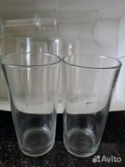 Стаканы новые, 12 штук. Стекло