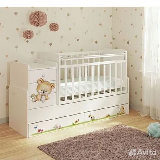 Детская кровать трансформер с маятником