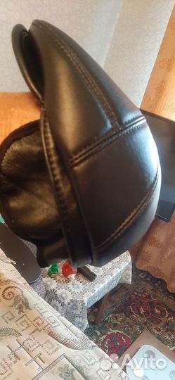 Мужская кепка из натуральной кожи