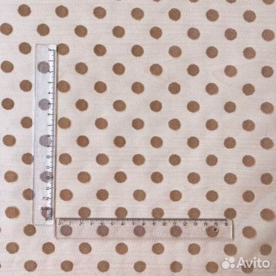 Ткань Фатин Сетка Горох 31gr Карамель 148 см