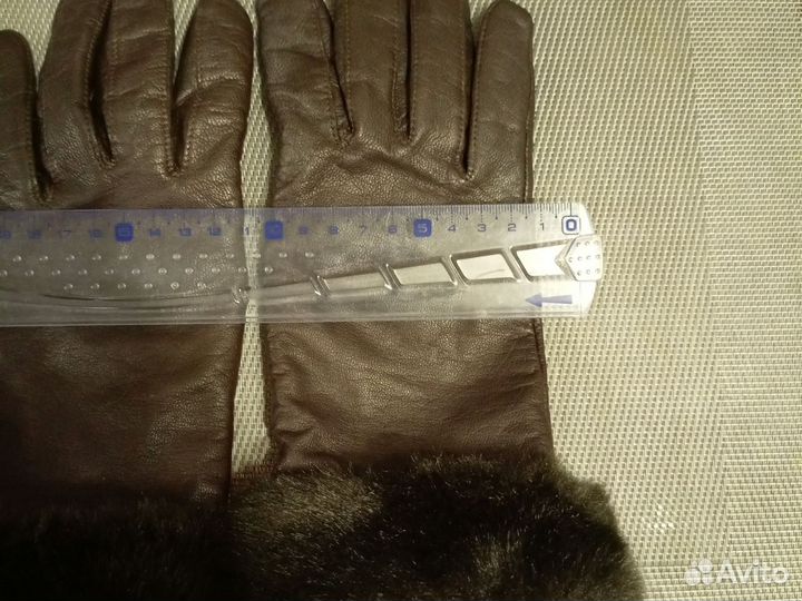 Перчатки женские кожаные зимние