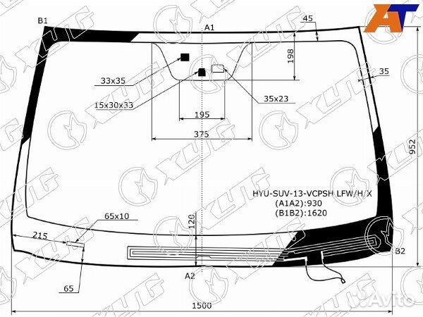 Стекло лобовое hyundai grand santa FE